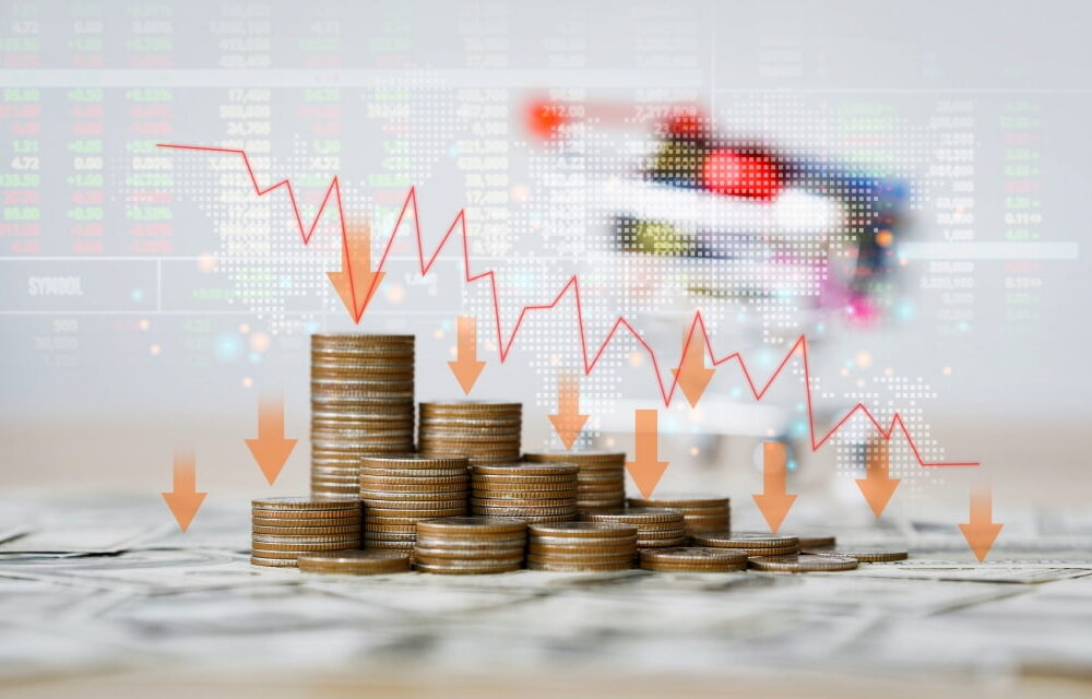 ภาพกราฟค่าเงินที่ลดลง แสดงถึงความหมายว่าเงินเฟ้อคืออะไร